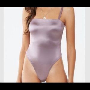 Lavender satin bodysuit